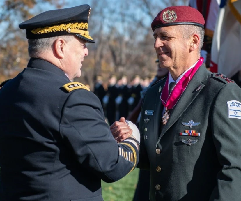 Israeli occupation forces Chief of the General Staff, Aviv Kochavi, with his US counterpart, Mark Milley Israeli occupation forces Chief of the General Staff, Aviv Kochavi, with his US counterpart, Mark Milley