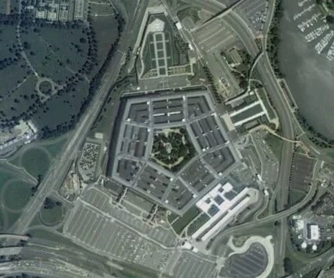 One of the satellite images of the Pentagon. One of the satellite images of the Pentagon.