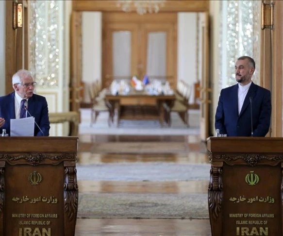 EU foreign policy Chief Josep Borrell and Iranian Foreign Minister Hossein Amir-Abdollahian EU foreign policy Chief Josep Borrell and Iranian Foreign Minister Hossein Amir-Abdollahian