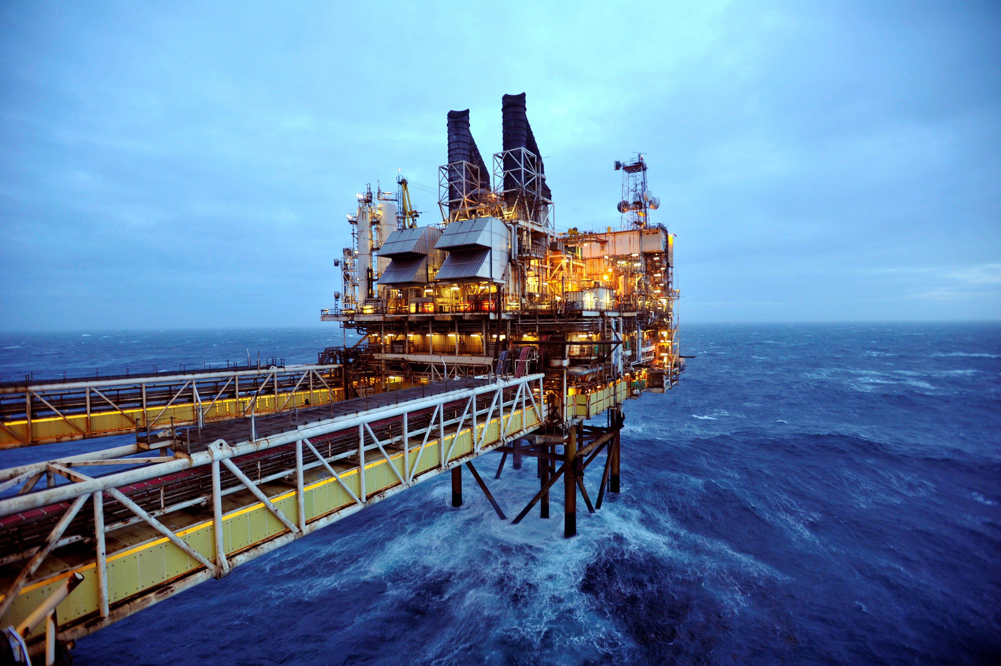 A section of the BP Eastern Trough Area Project (ETAP) oil platform is seen in the North Sea, about 100 miles east of Aberdeen in Scotland, February 24, 2014 | Europe