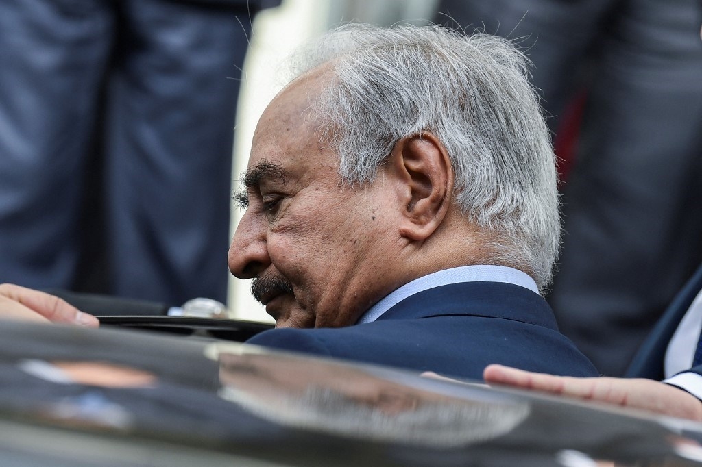 Retired Major General Khalifa Haftar in Athens, January 17, 2020 (AFP)