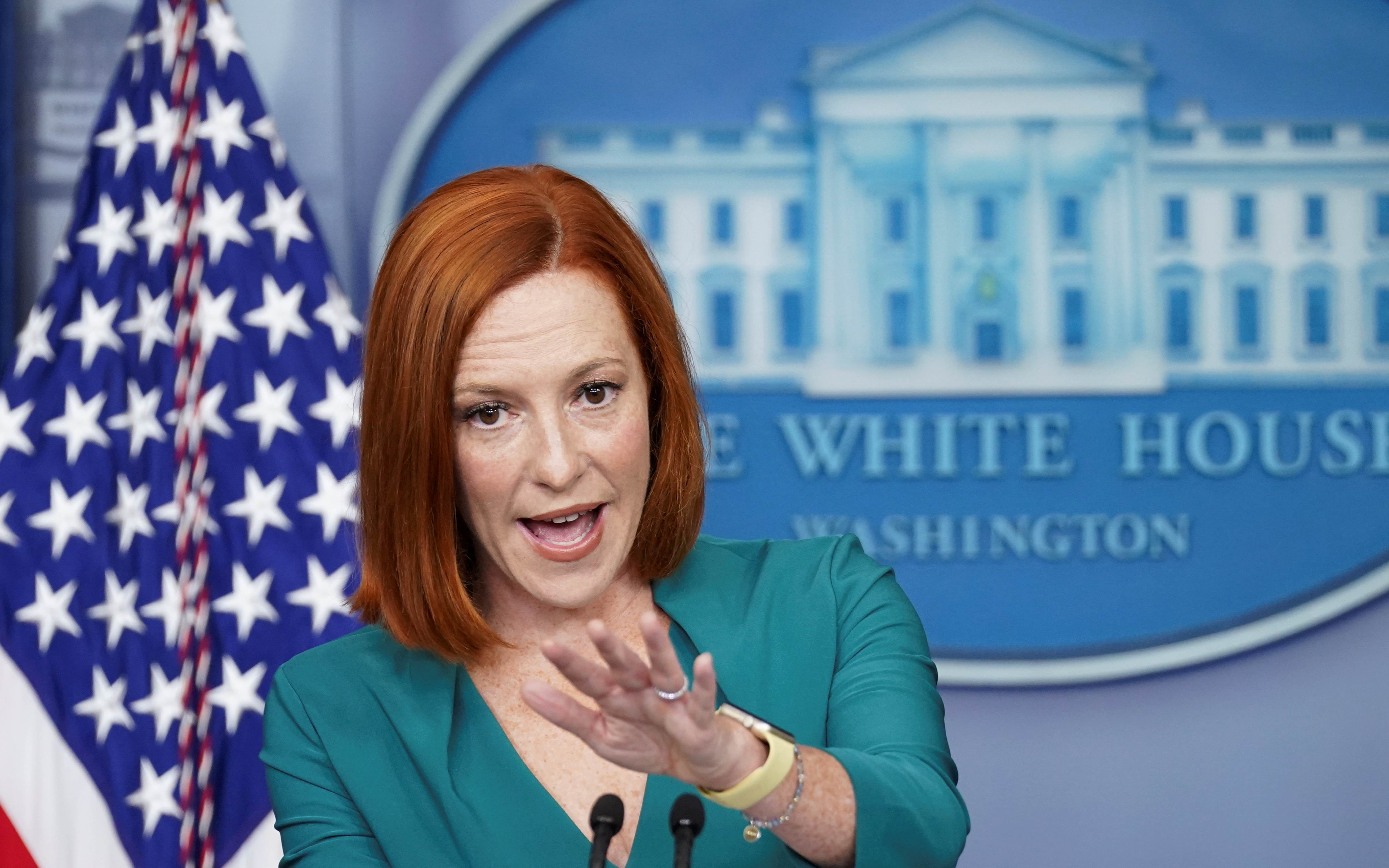 White House Press Secretary Jen Psaki speaks during a press briefing at the White House in Washington, US, October 6, 2021 (Reuters)