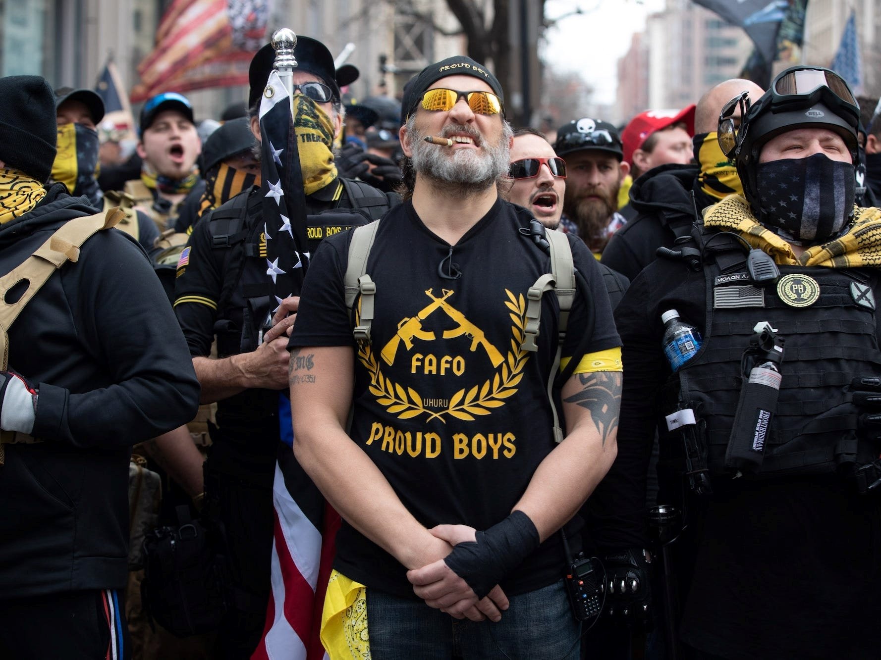 Proud Boys march in support of former President Donald Trump in Washington, DC on December 12, 2020 (Getty Images)