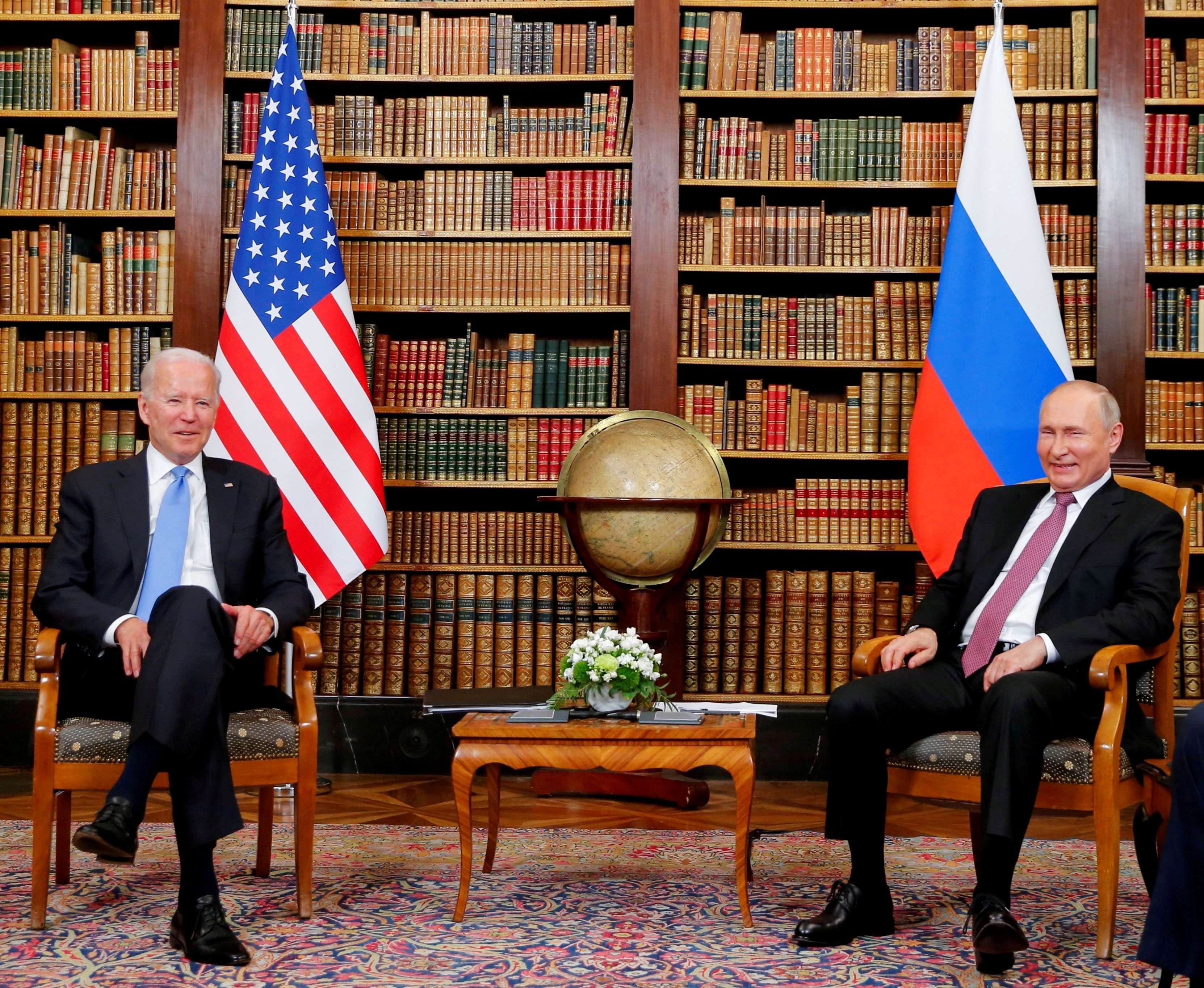 President Biden meets with Russian President Vladimir Putin in Geneva on June 16, 2021 (Credit: EPA)