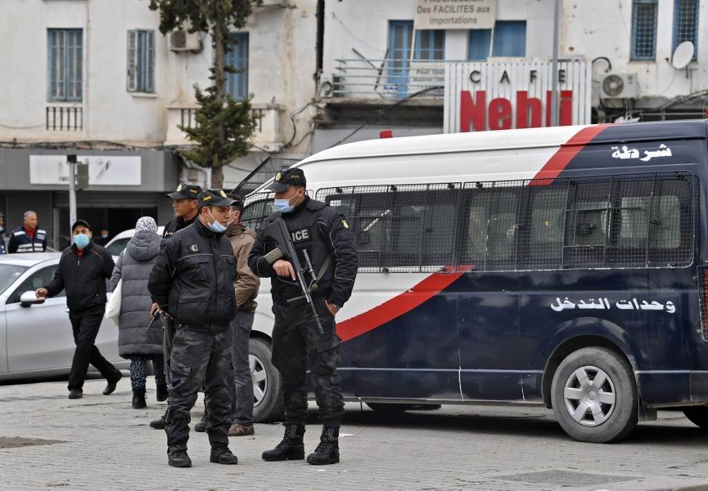 Tunisian security forces in the capital Tunis