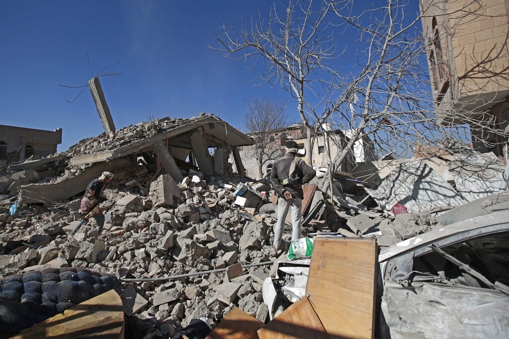 The aftermath of a Saudi-led coalition offensive in Yemen