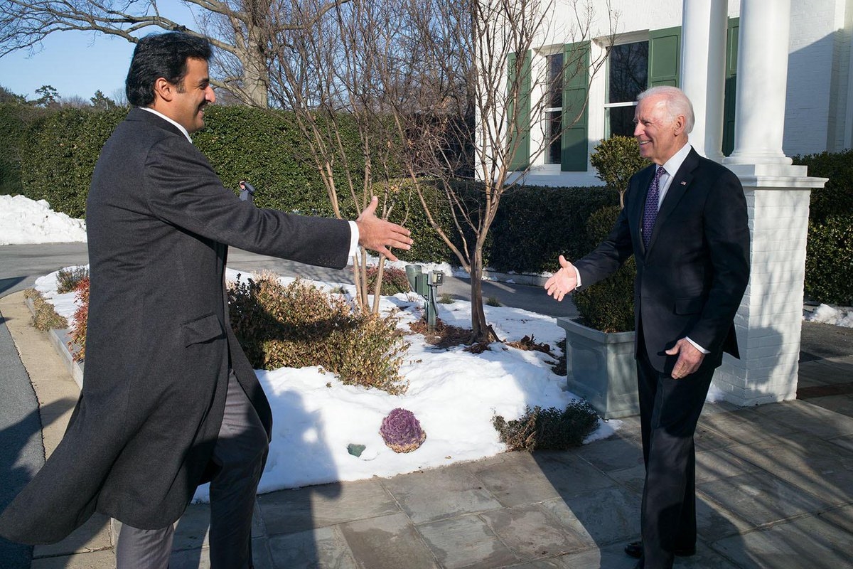 The Emir of Qatar during a visit to Biden in 2015