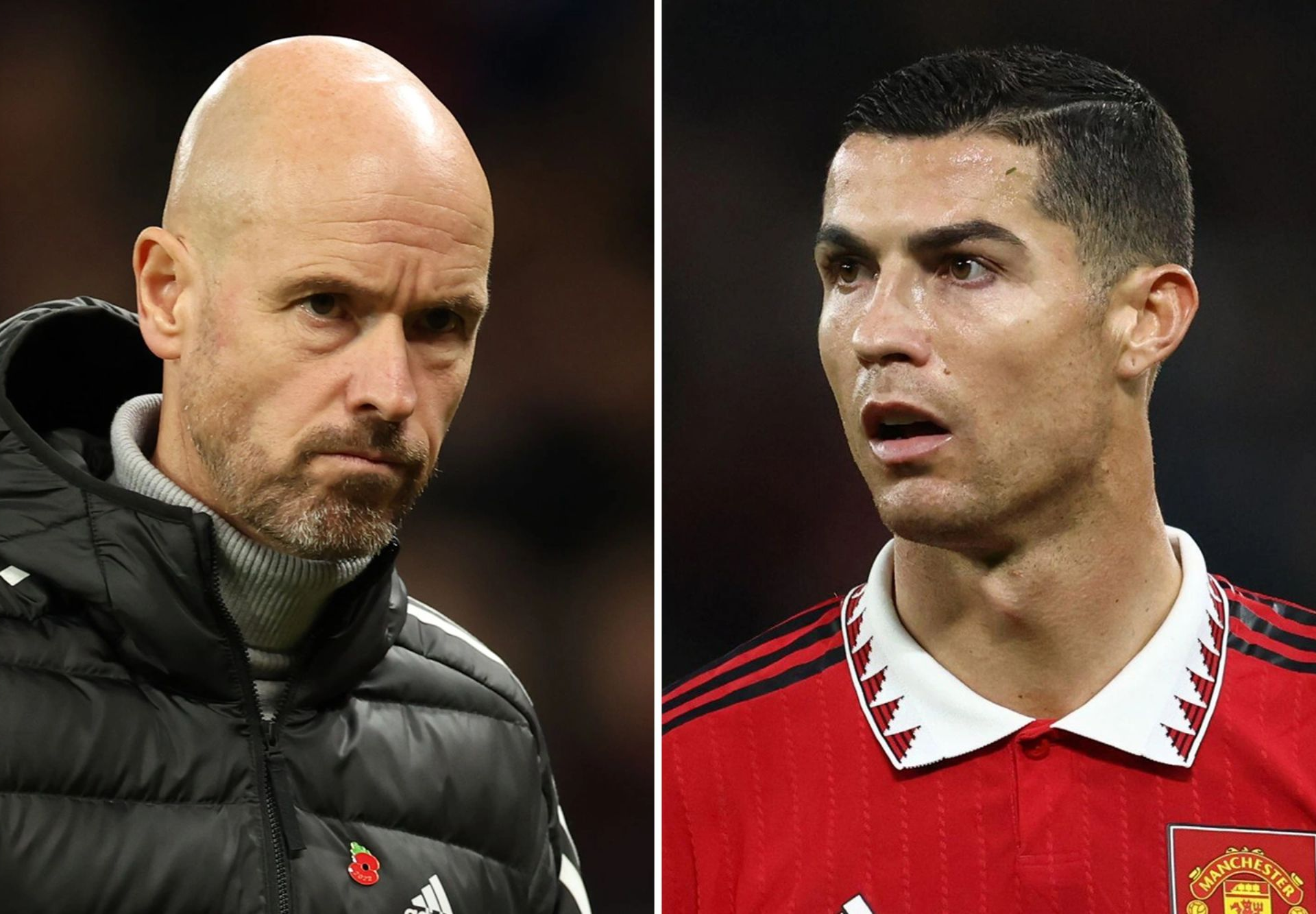Erik ten Hag and Cristiano Ronaldo (Daily Express)