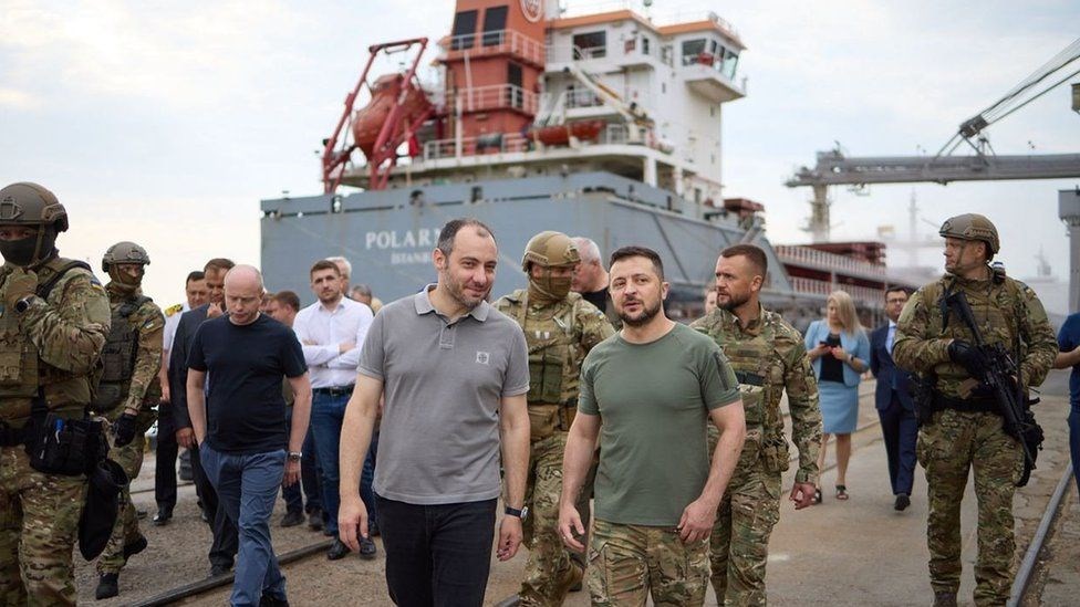 Ukrainian president Volodymyr Zelensky in Odesa in July (BBC)