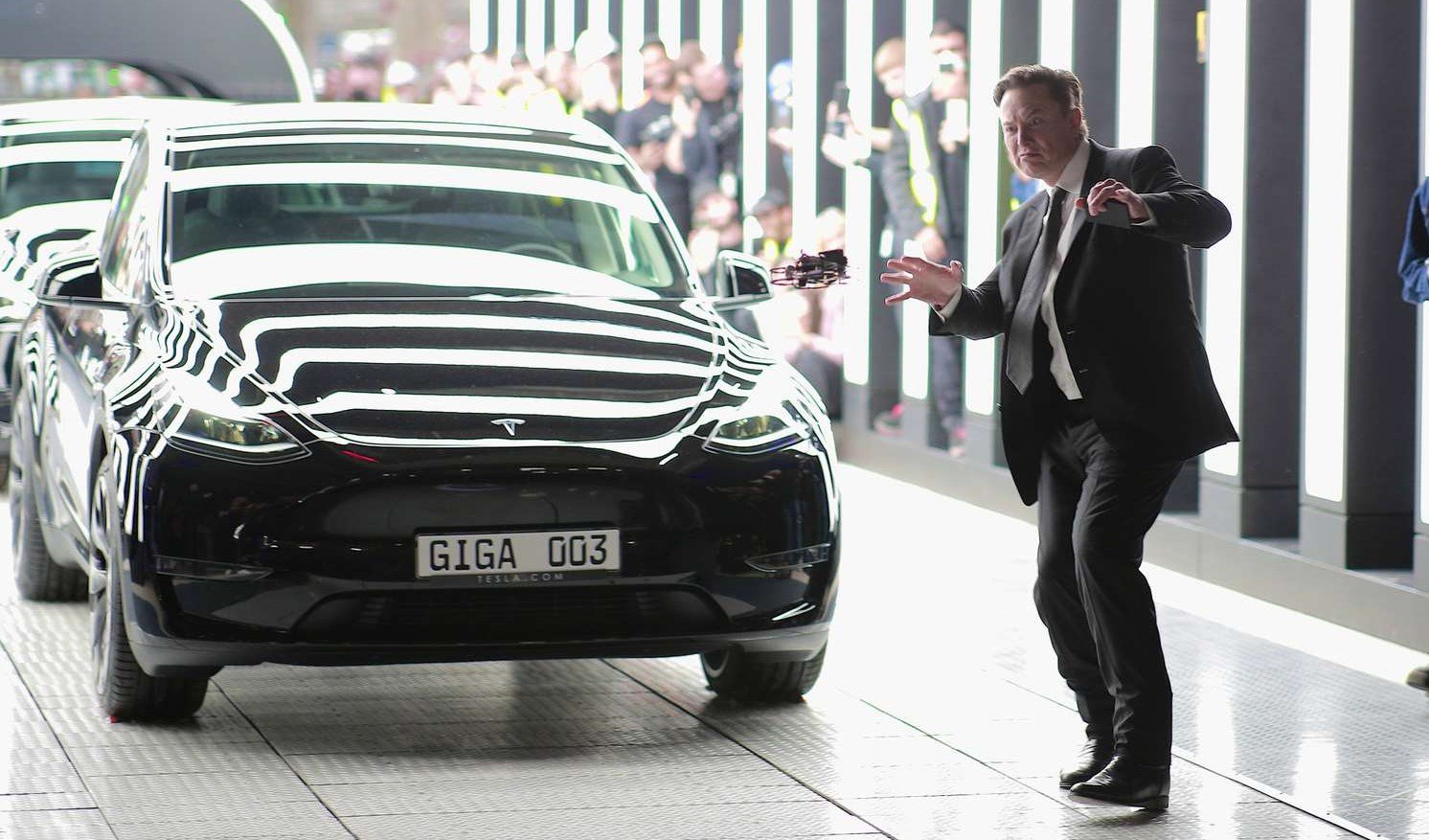 Elon Musk and one of the Tesla cars (Investopedia)