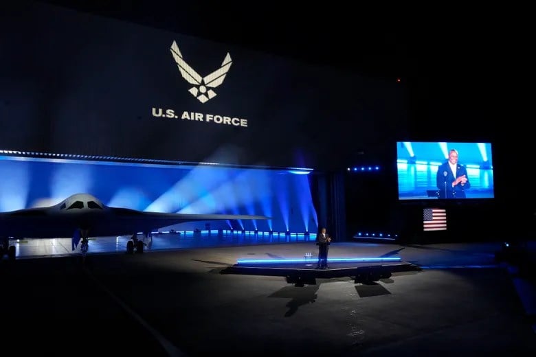 The B-21 raider at the Airforce facility (Seattle Times)