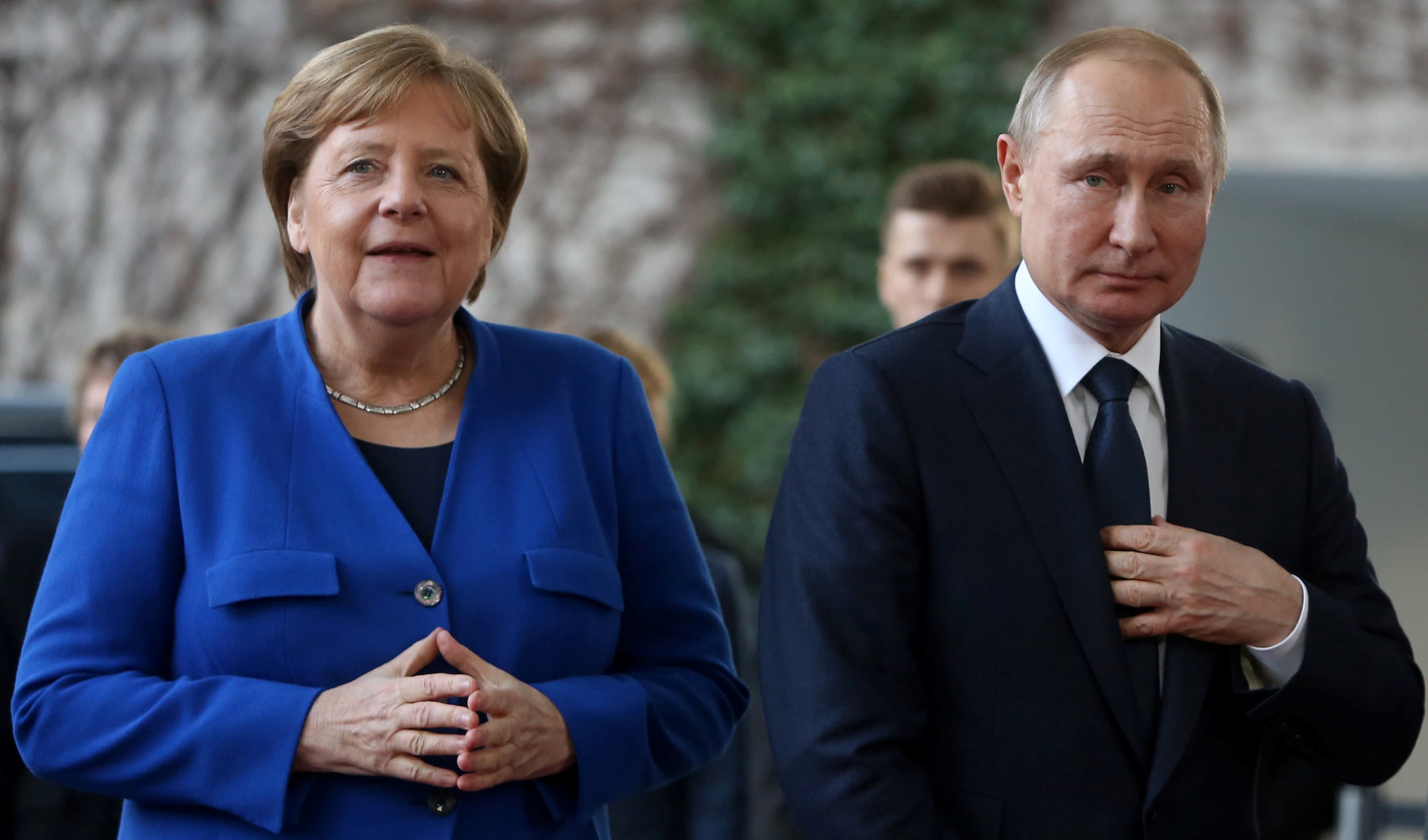 Gemran ex-Chancellor Angela Merkel and Russian President Vladimir Putin (Getty Images)
