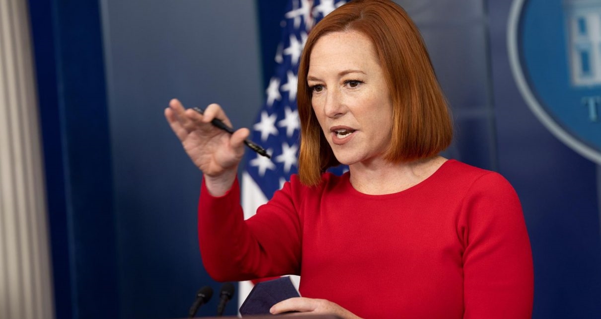 White House Press Secretary Jen Psaki speaks during a press briefing at the White House in Washington, DC, United States