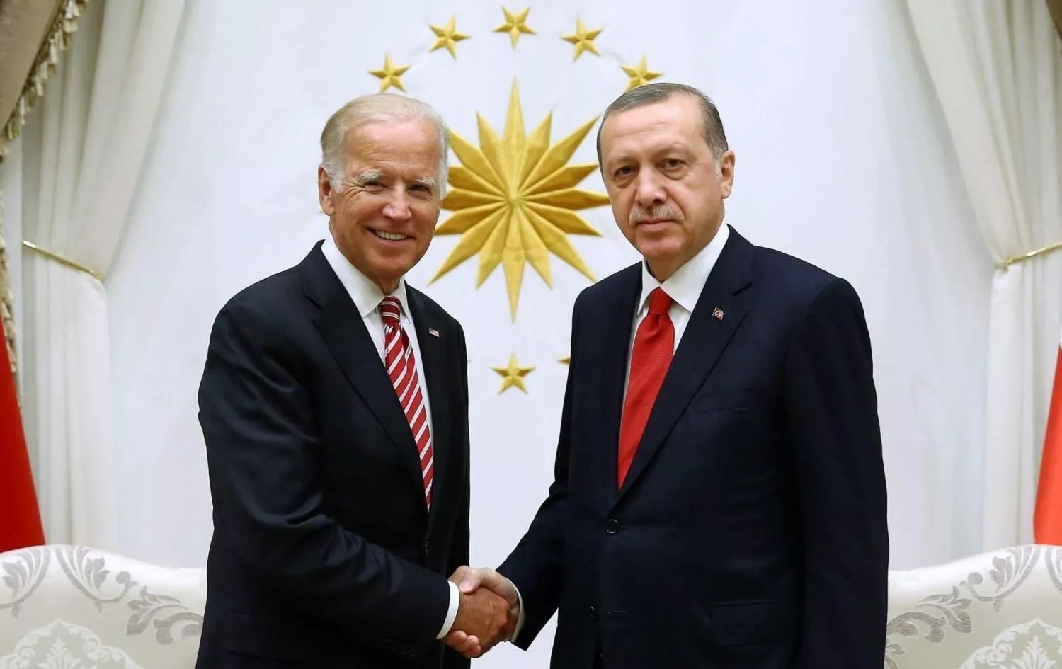 Turkish President Recep Tayyip Erdogan with US President Joe Biden