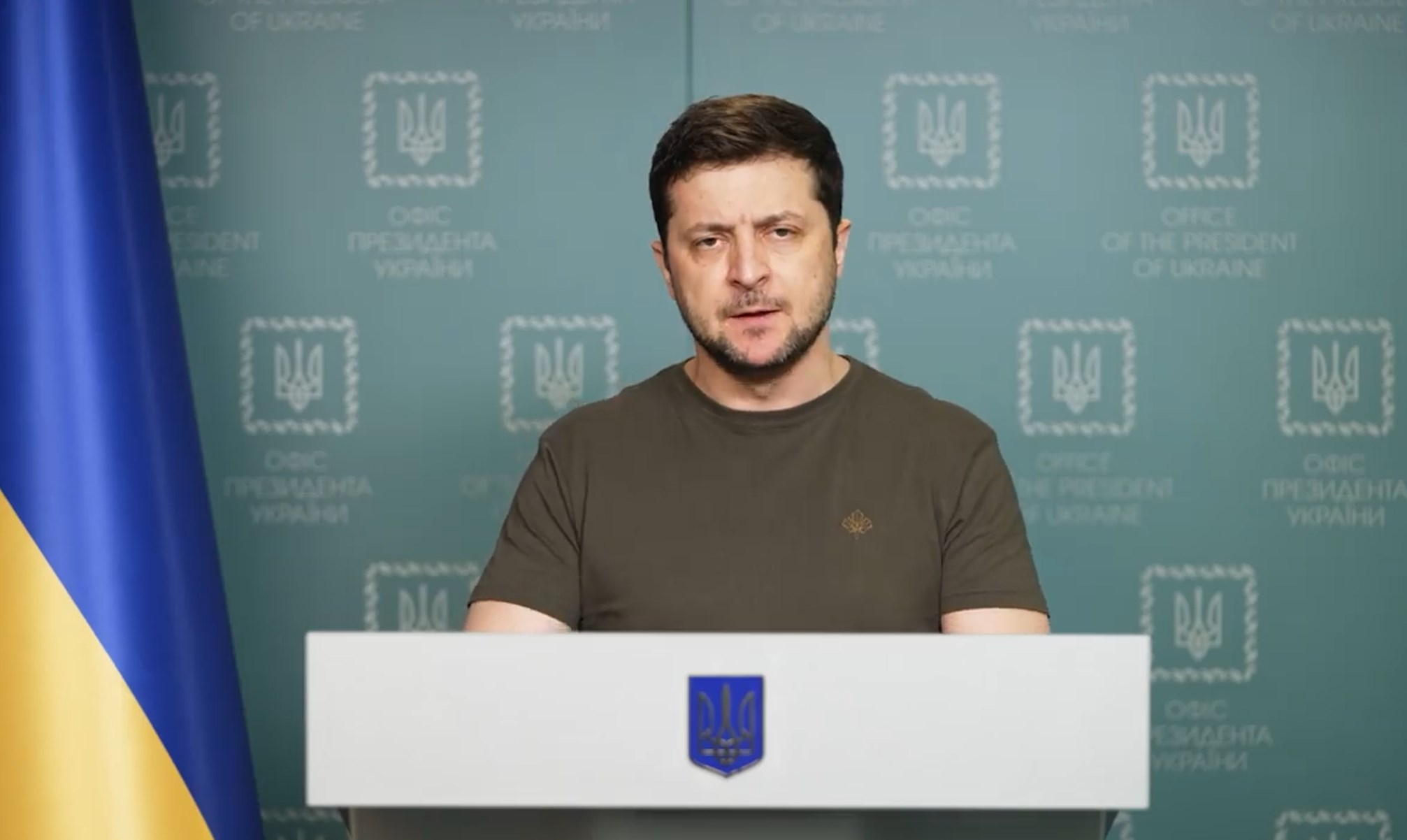 Ukrainian President Volodymyr Zelensky in a video address posted to Facebook on March 4, 2022