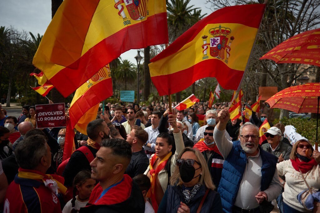 Protests in Spain against the rising cost of fuel and food, March 19, 2022.