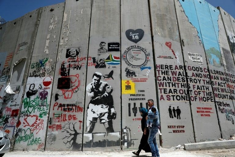 The Israeli separation wall in the West Bank, occupied West Bank