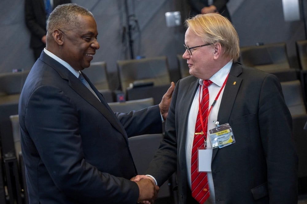 US Defense Secretary Lloyd Austin with Swedish Minister of Defense Peter Hultqvist