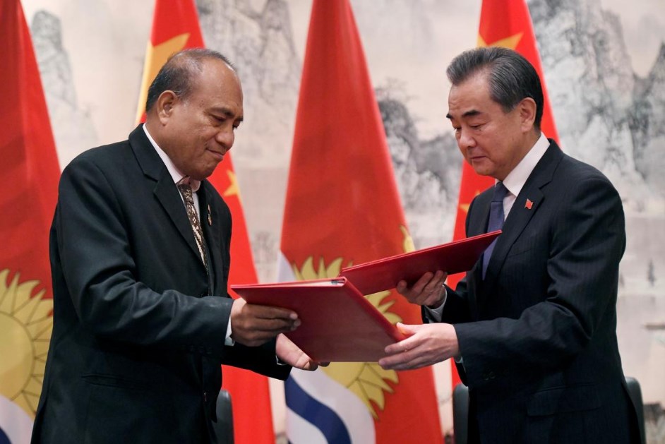 Chinese and and Kiribati restored diplomatic ties on September 27, 2019 (Reuters)