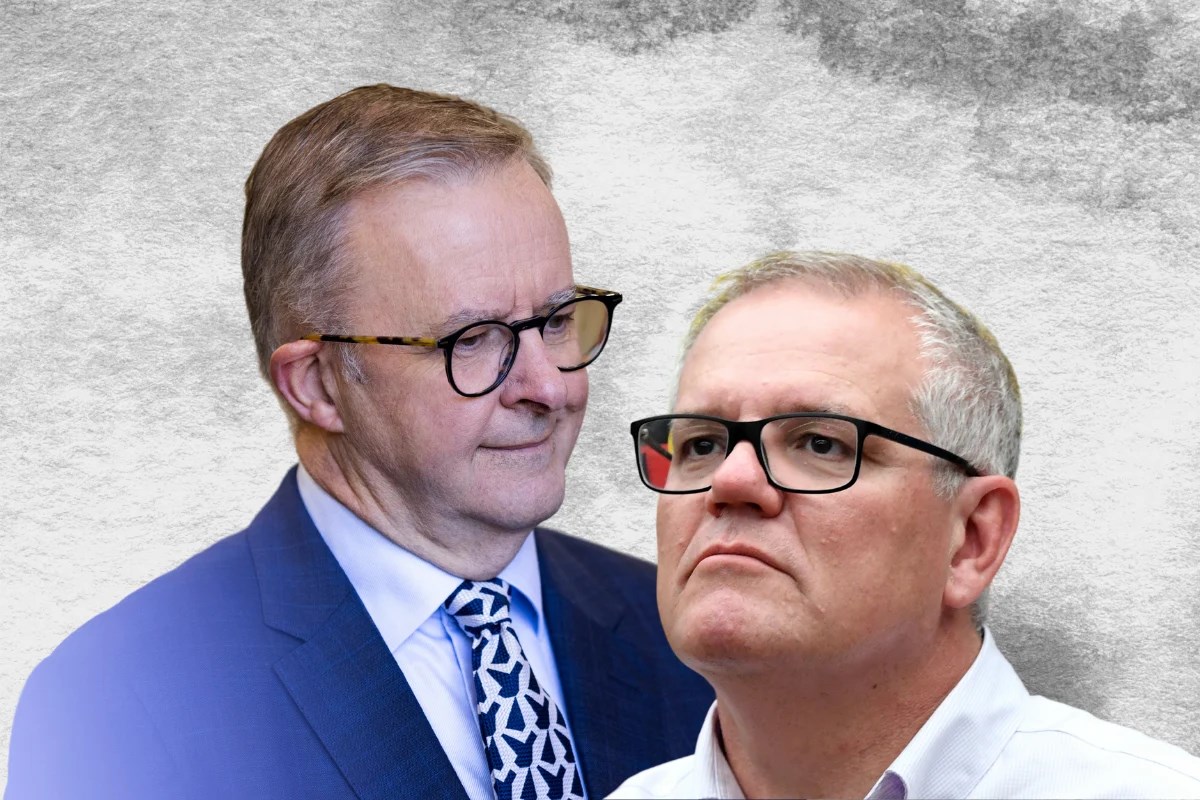 Morrison (right) is warning that Albanese is a