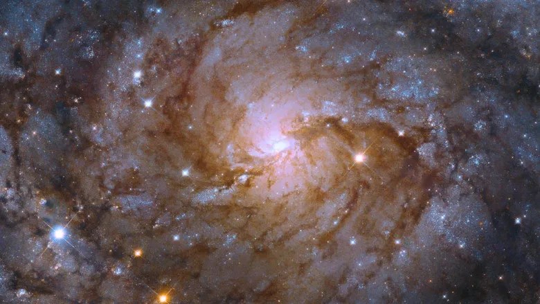 A zoomed-in view of the galaxy IC 342 as seen by the Hubble Telescope released by NASA