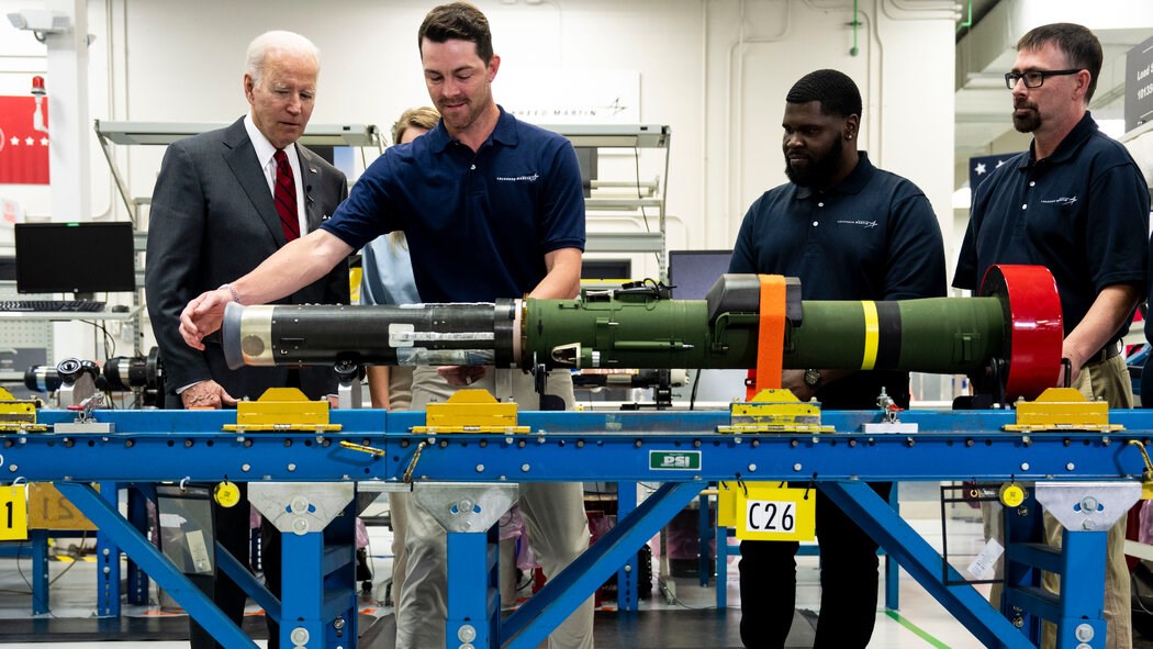 Biden said that “we made sure Russia had Javelins” in the speech instead of Ukraine.