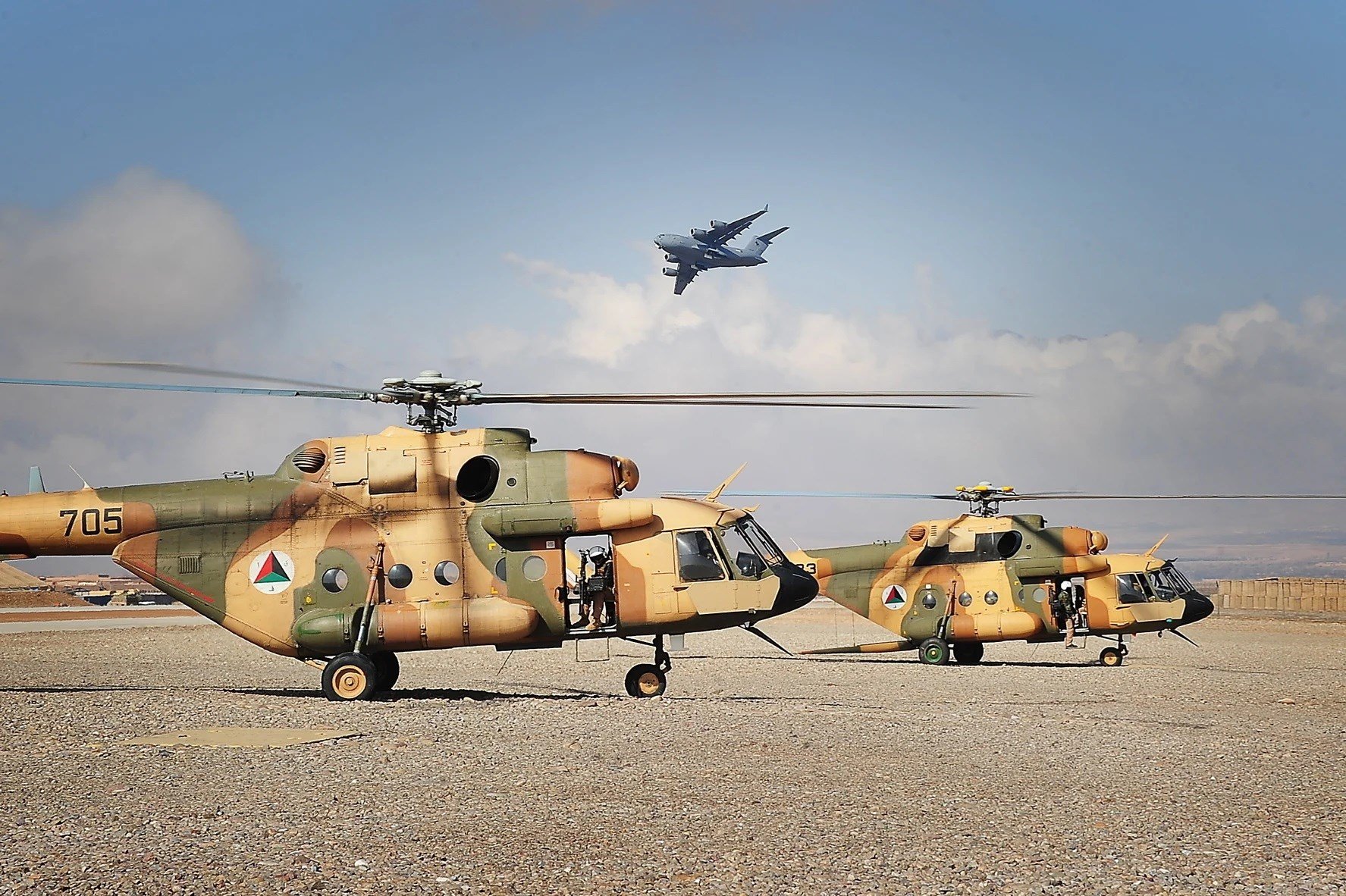 Former Afghan army soviet made Mi-17 helicopters