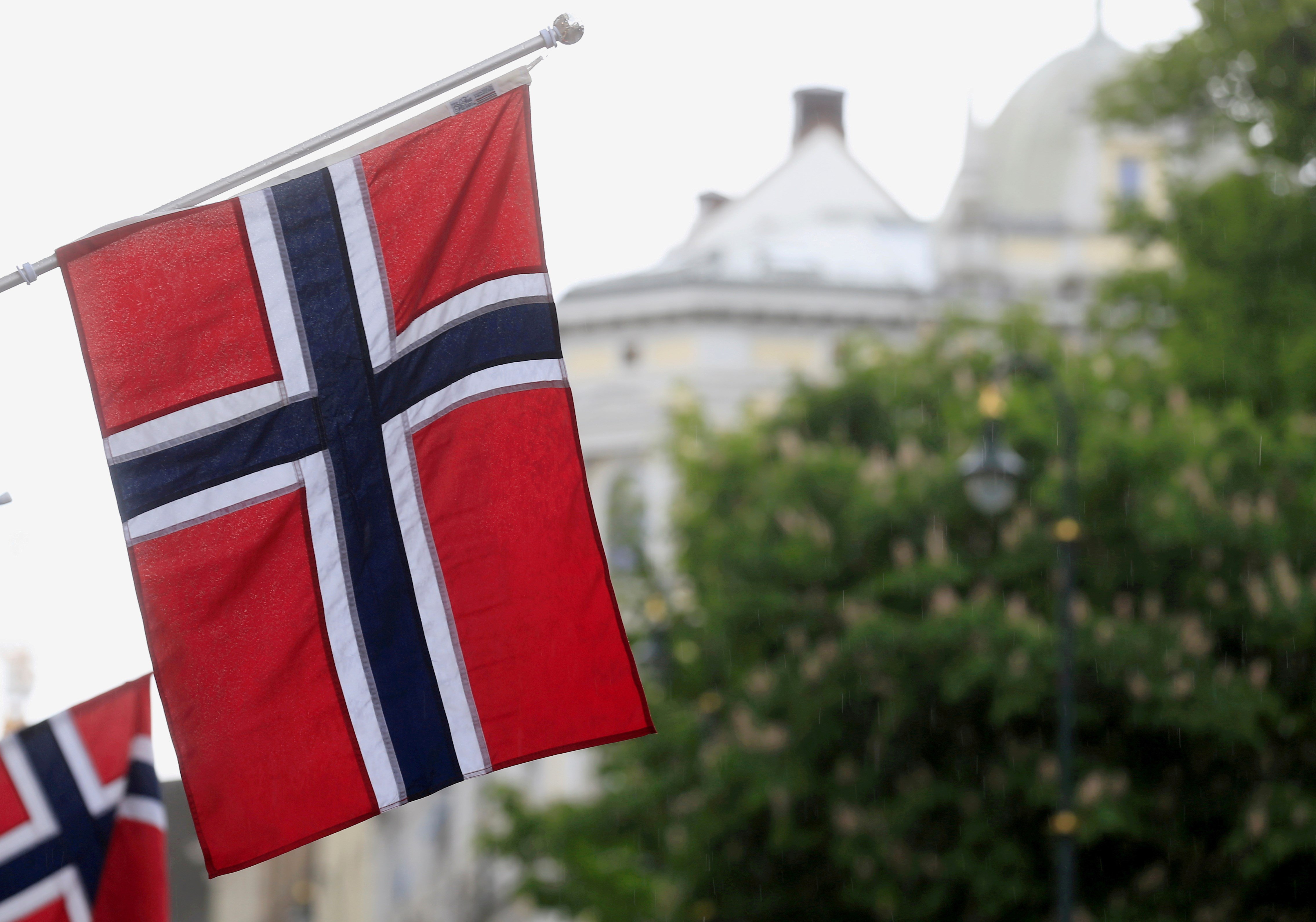 Norwegian flags flutter at Karl Johans street in Oslo, Norway, May 31, 2017 (Reuters)