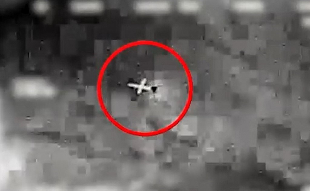 Footage of a drone launched by Hezbollah toward the Karish field, July 2, 2022 (AFP)