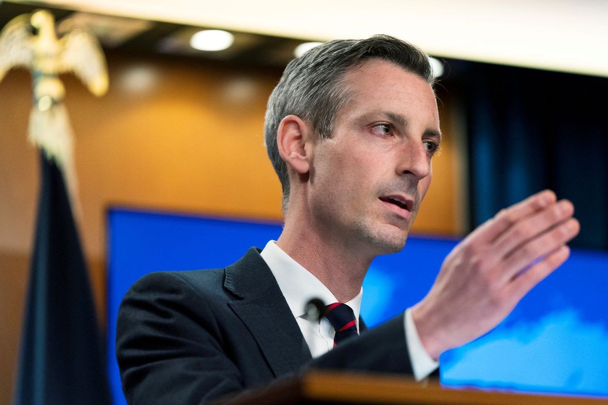 U.S. State Department spokesperson Ned Price speaks during a news conference in Washington, U.S. March 10, 2022. (Reuters)