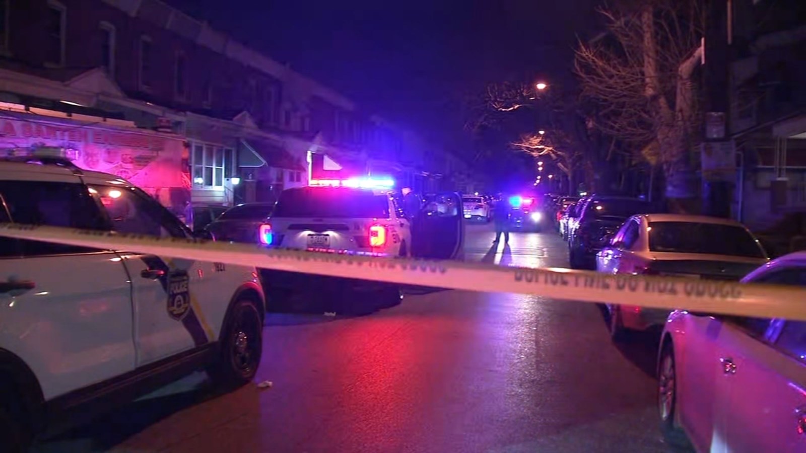 The cops were injured by the bullets while they patrolled.