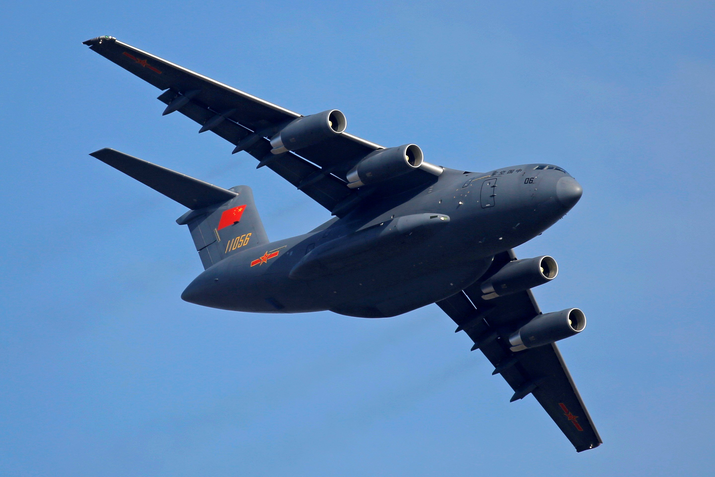 A Y-20 transport aircraft of the Chinese People's Liberation Army (PLA) Air Force