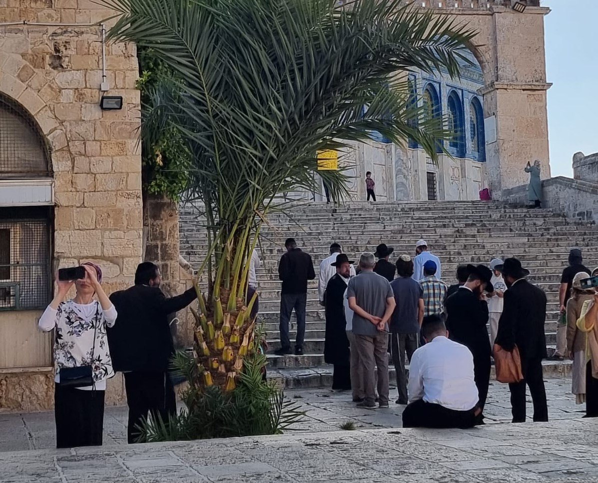 Israeli settlers in Al-Aqsa mosque, occupied Al-Quds, occupied Palestine