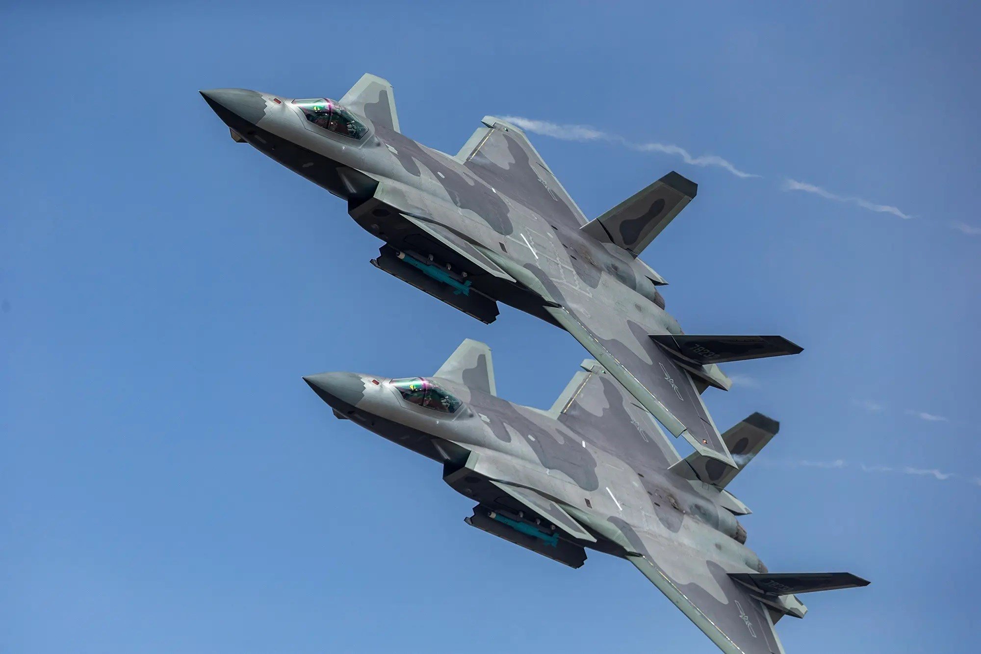 J-20 stealth fighter jets of the Chinese People's Liberation Army