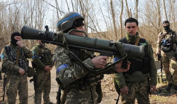 Western weaponry, like the Swedish shoulder-launched weapon system pictured above, seems to play a central role in Ukraine's defense.