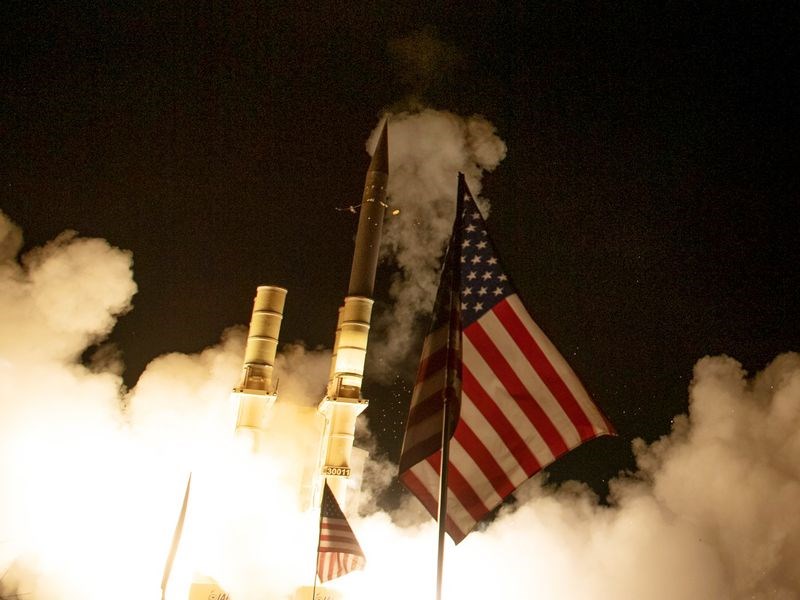 An Arrow-3 missile is launched at a test site in central Israel in January. Source: Israel Ministry of Defense/Getty Images.