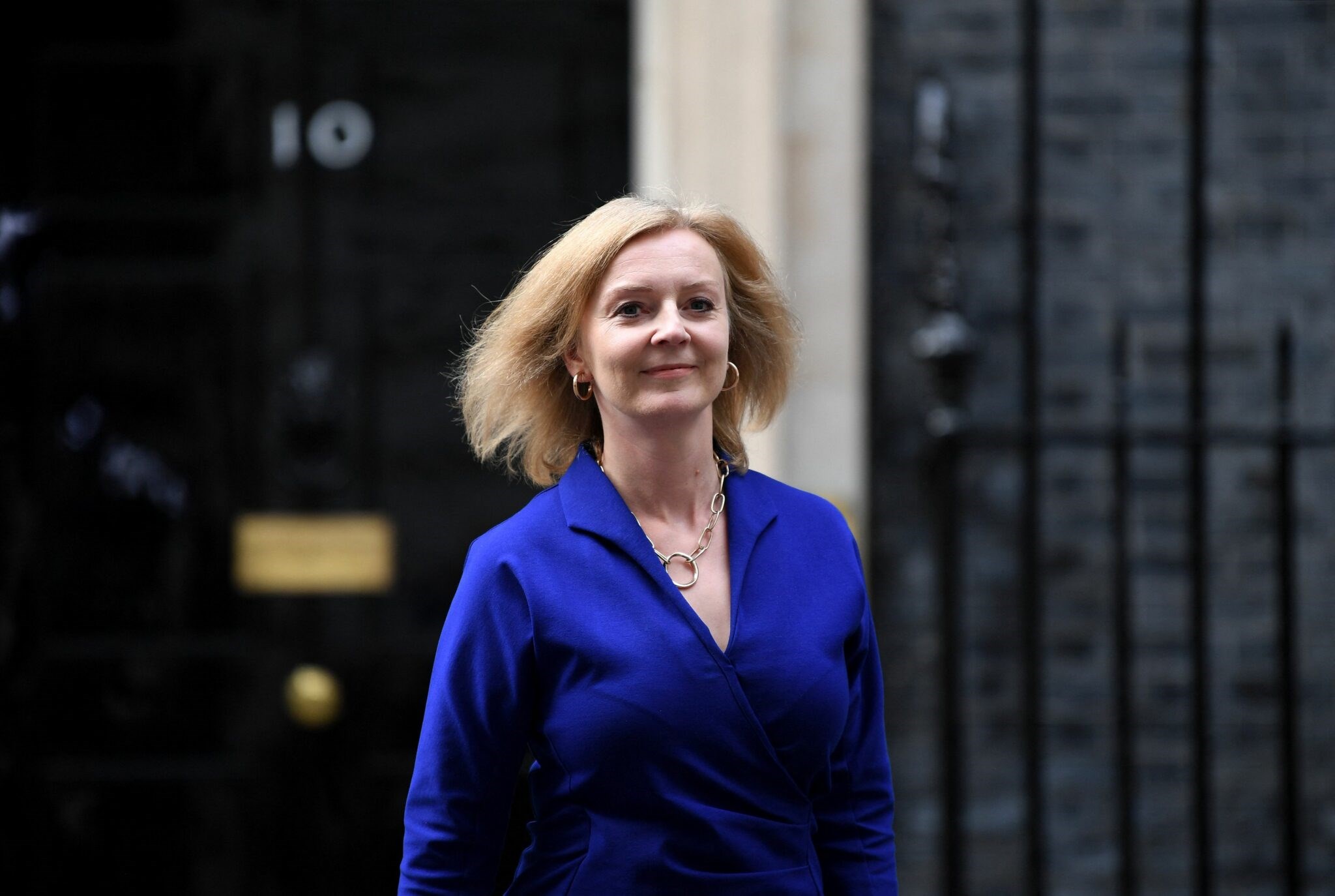 Britain's newly appointed Britain's Foreign Secretary Liz Truss leaves from 10 Downing Street on 15 September, 2021. (AFP via Getty/ DANIEL LEAL-OLIVAS).