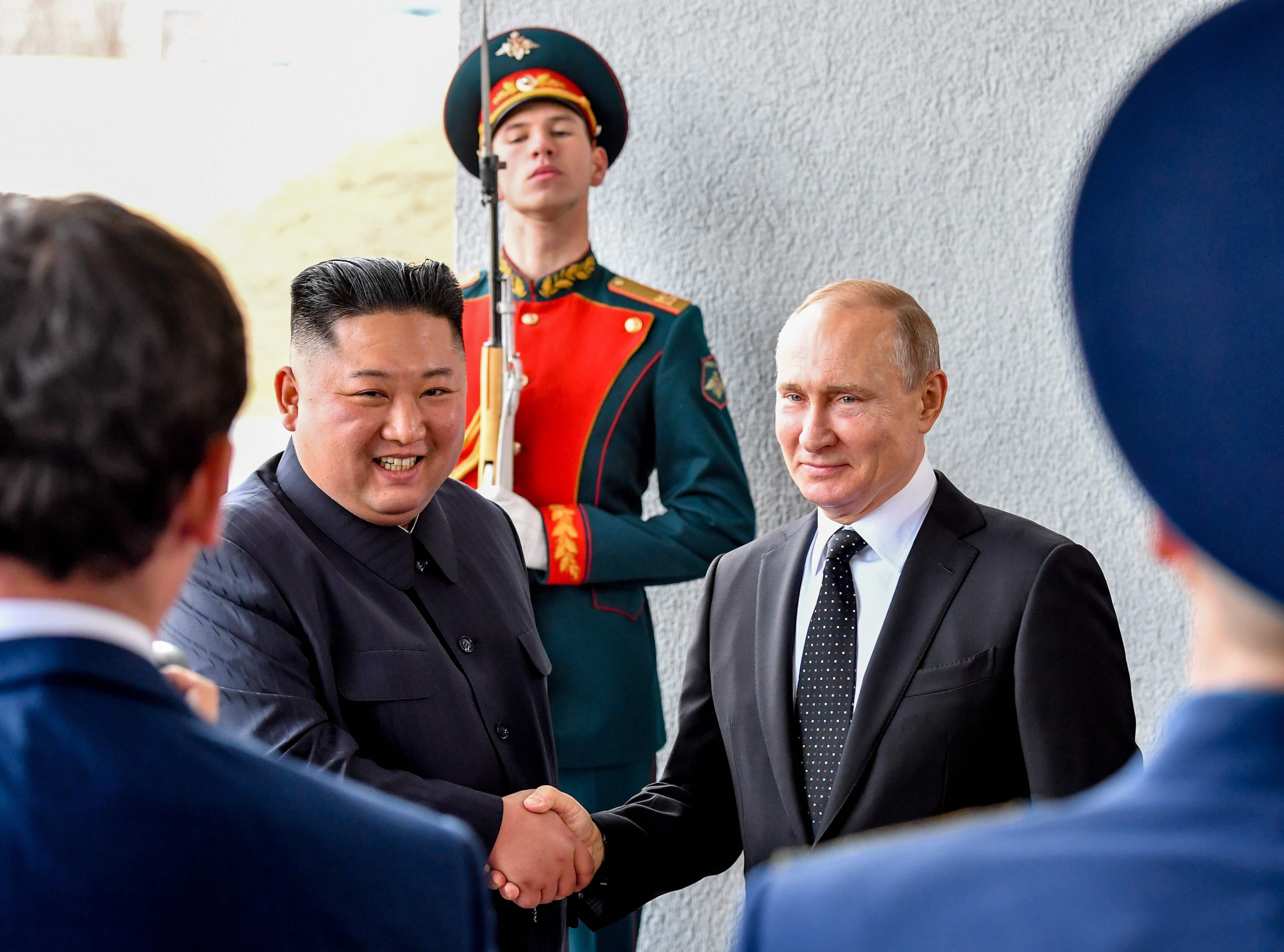 DPRK leader Kim Jong Un and Russian President Vladimir Putin (AFP)
