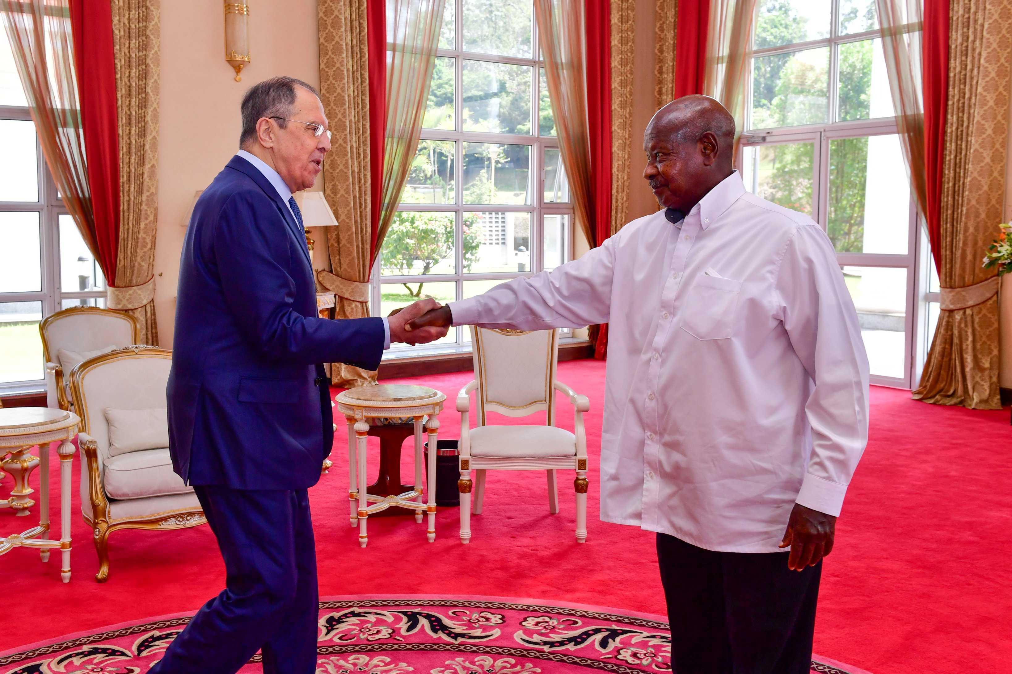 Russian Foreign Minister Sergei Lavrov arrives in Uganda to meet President Yoweri Museveni (Social Media)