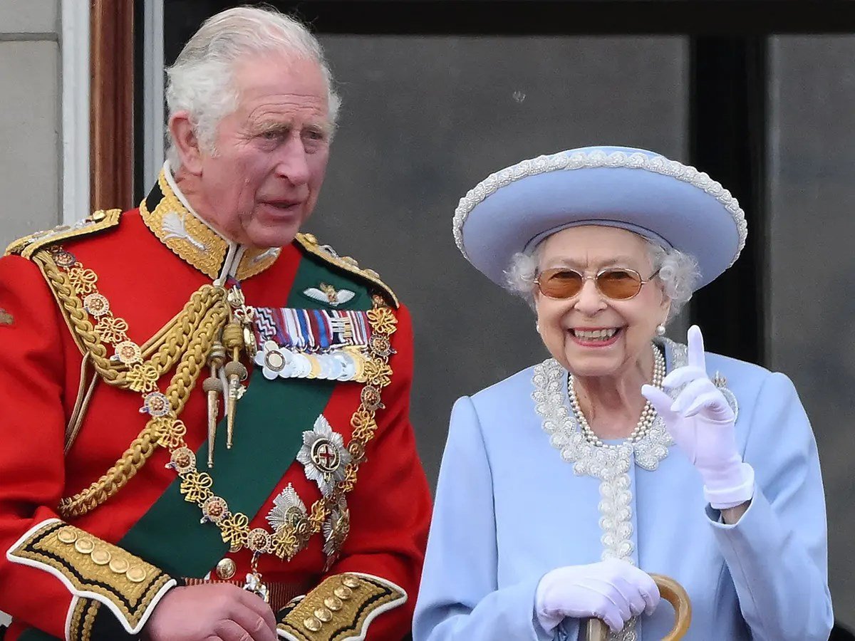 Prince Charles with Queen Elizabeth II on the balcony of Buckingham Palace. Photograph: Daniel Leal/AFP/Getty.