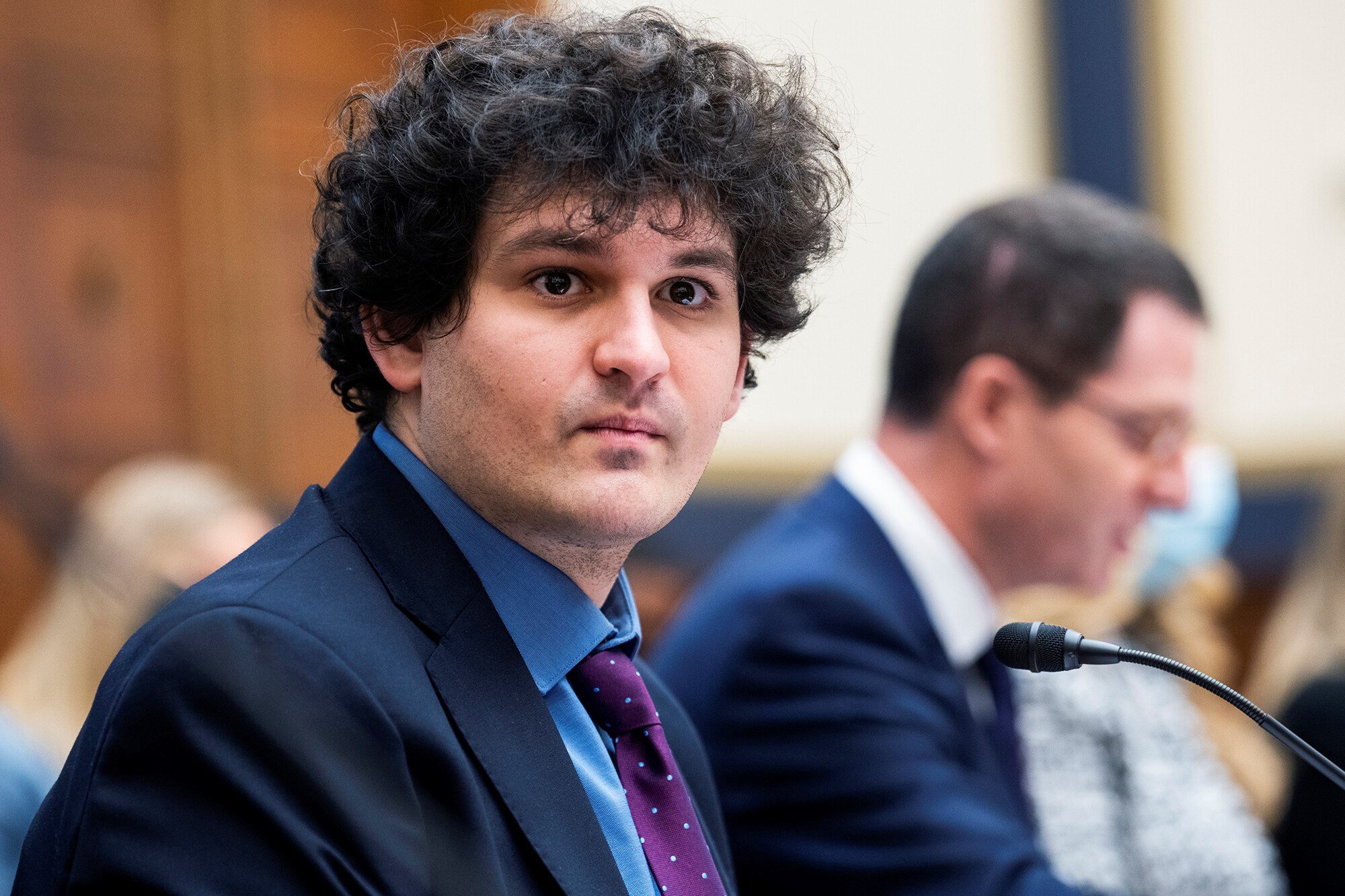 FTX founder Sam Bankman-Fried testifying during the House Financial Services Committee hearing in December 2021 (AP)