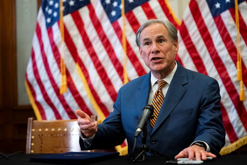 Texas governor Greg Abbott after signing a bill at the Texas Capitol (The Texas Tribune)