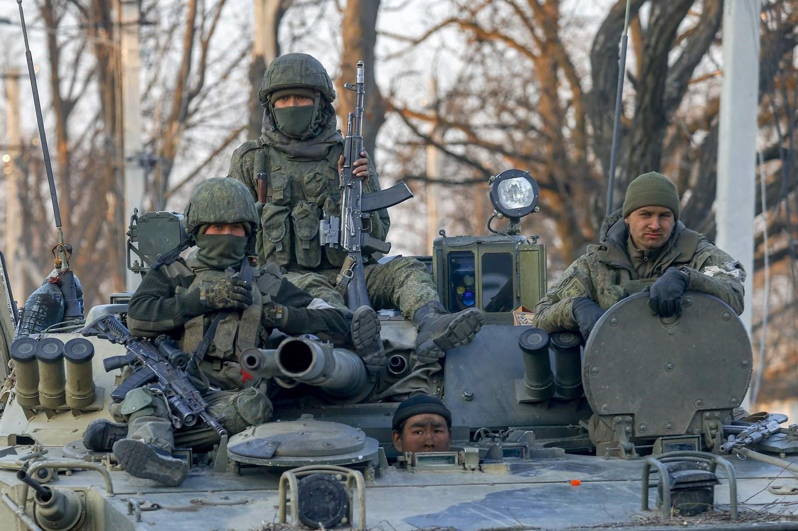 Russian troops entering Donetsk in March 2022 (Anadolu Agency)