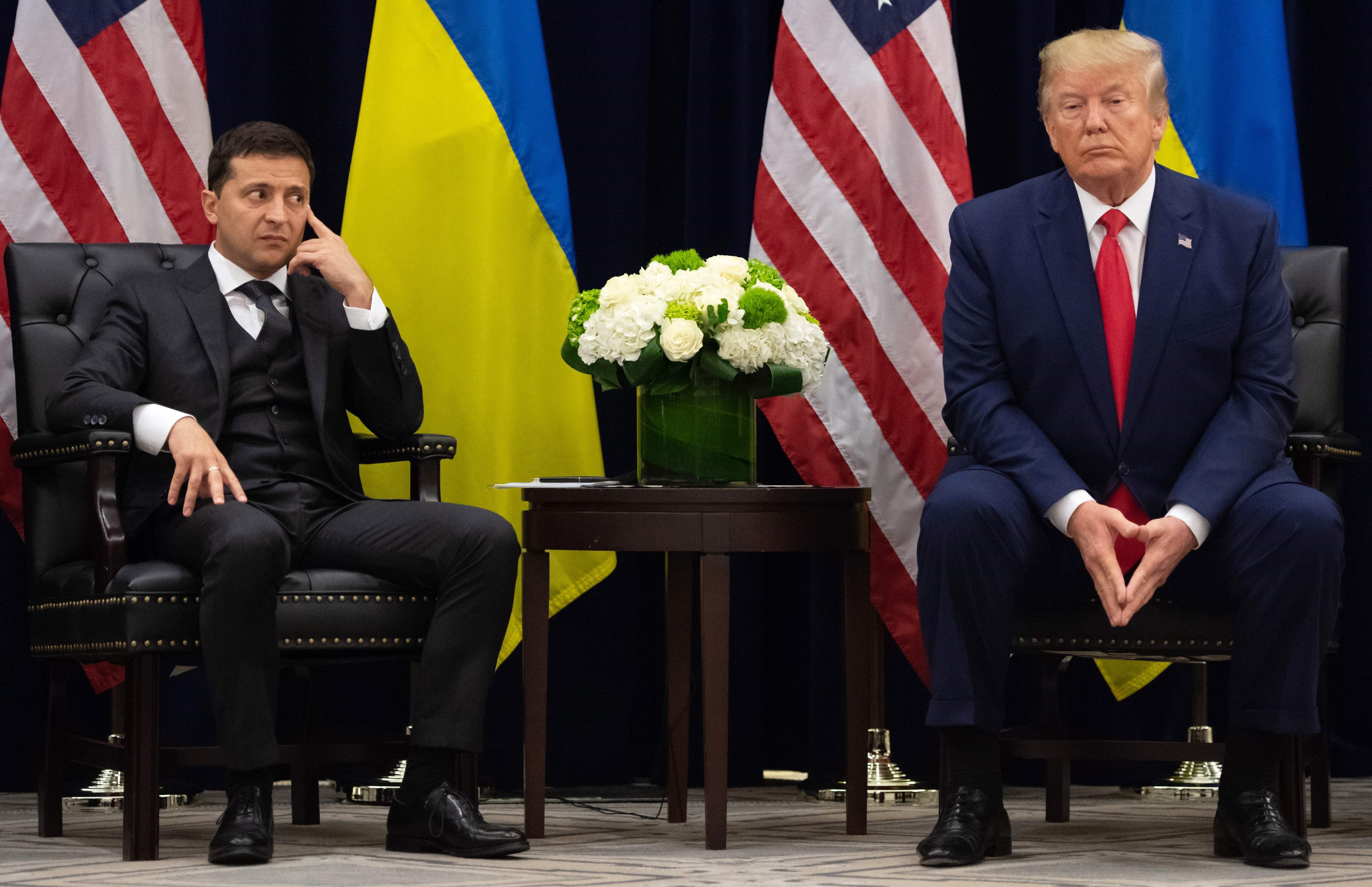 Ukrainian President Volodymyr Zelenskyy and former US President Donald Trump during their meeting in 2019 (AFP)