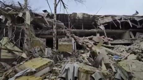 Screen grab from a footage the bombed hospital