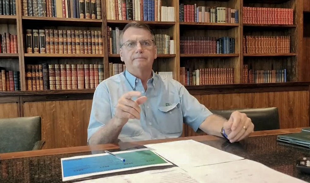 A screen grab taken from a video released by former Brazilian President Jair Bolsonaro on his YouTube account on November 2nd (AFP).