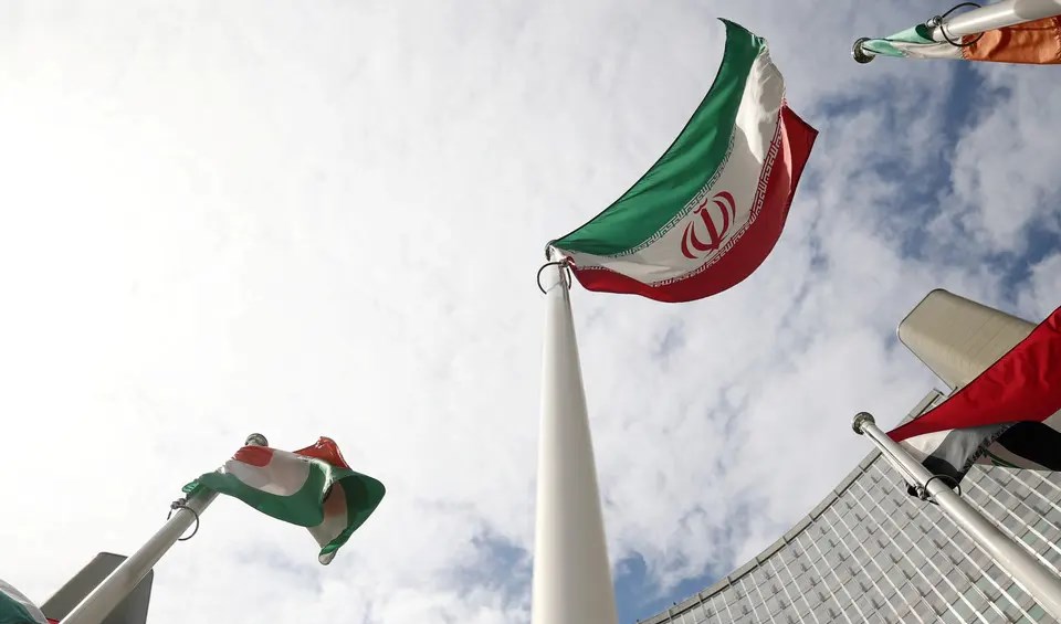 The Iranian flag at the IAEA HQ in Vienna in 2019 (Reuters)