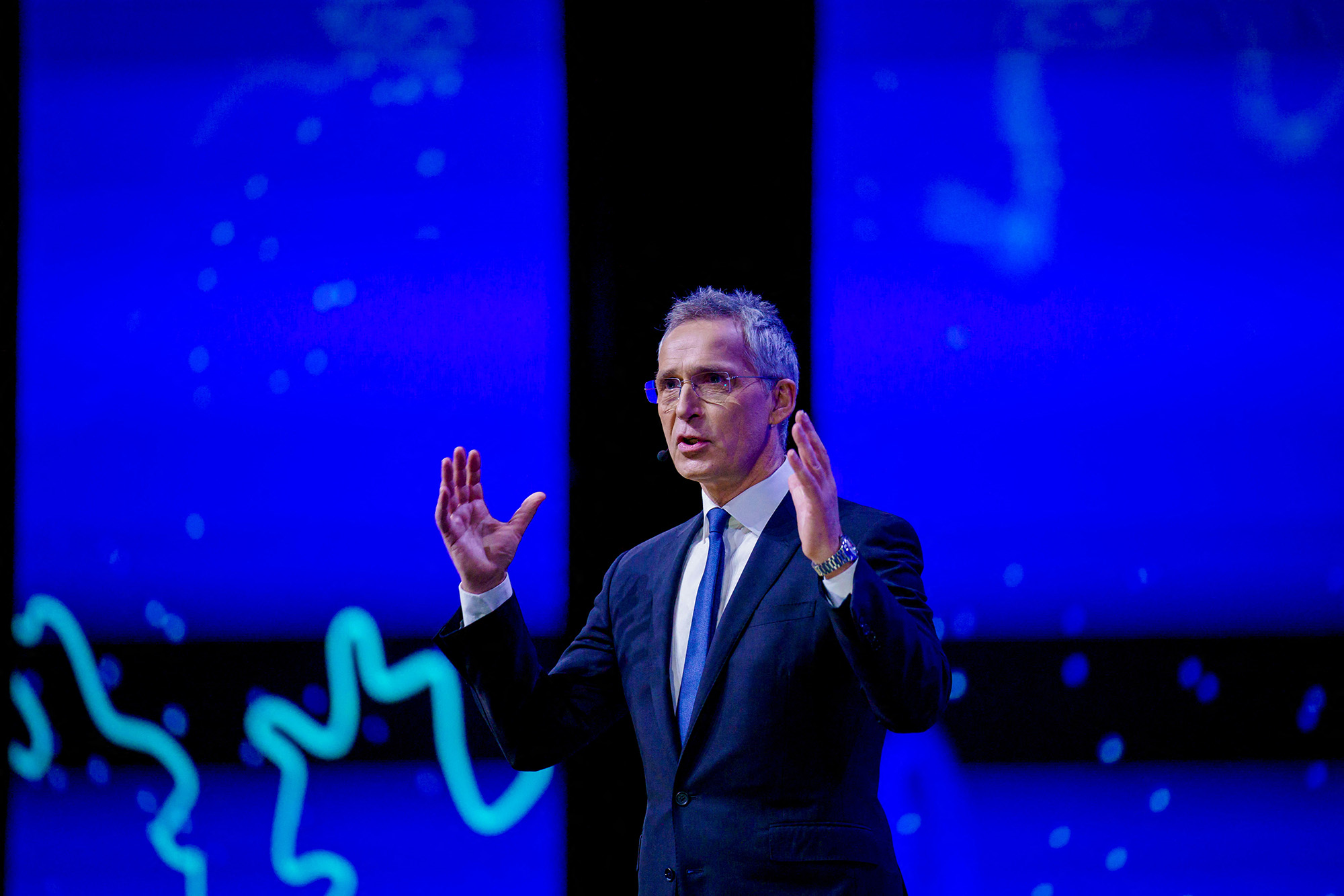 NATO Secretary General Jens Stoltenberg in Oslo Spektrum, Sweden, on January 5 (Reuters)