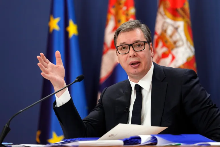 Serbian President Alexander Vucic (AP)