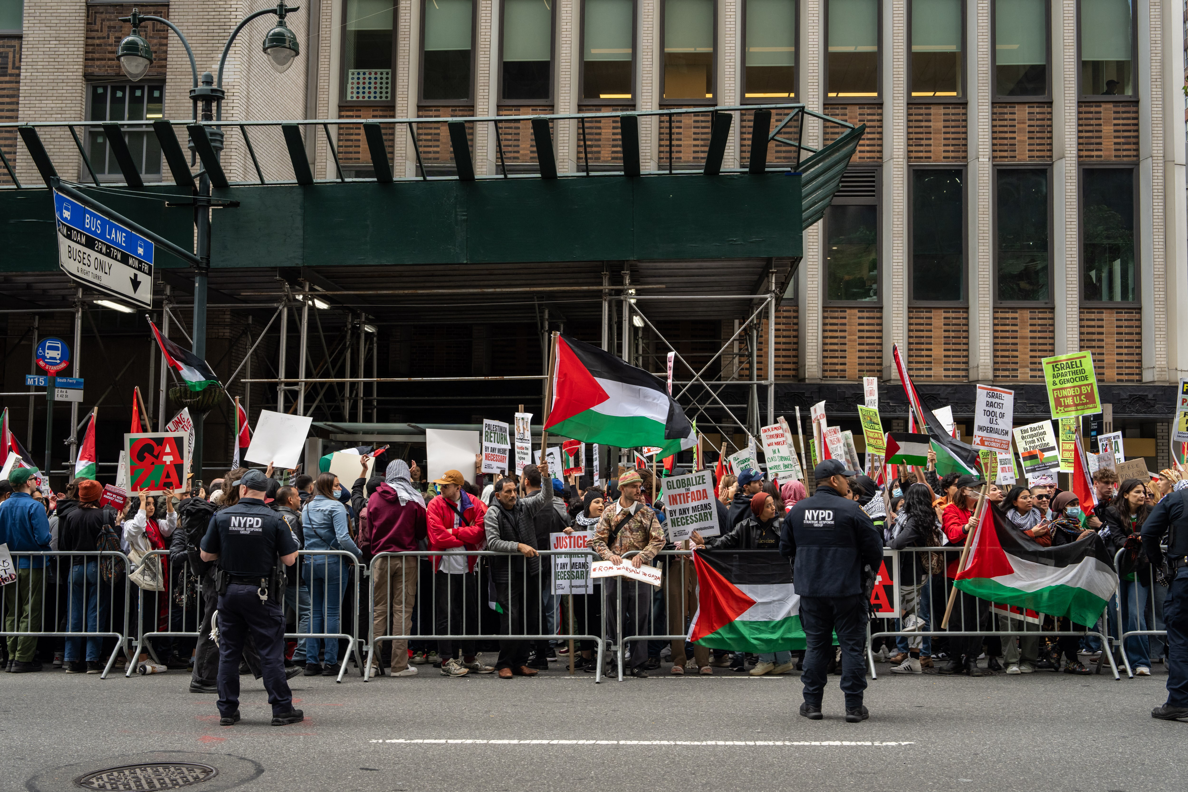 NYC demonstration in support of Gaza, rejection of aid to 'Israel'